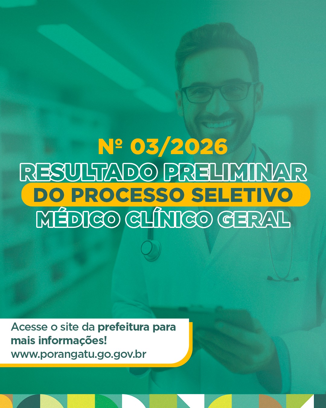 RESULTADO PRELIMINAR DO PROCESSO SELETIVO Nº 03/2026 – Médico Clínico Geral
