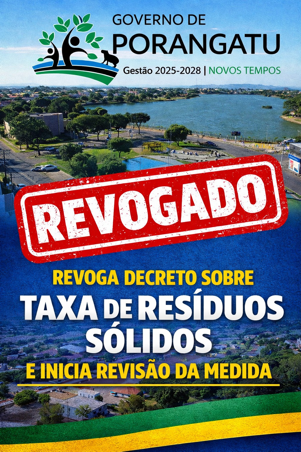 GOVERNO DE PORANGATU REVOGA DECRETO SOBRE TAXA DE RESÍDUOS SÓLIDOS E INICIA REVISÃO DA MEDIDA